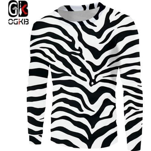 OGKB Hombre Long Loose Leopard 3D Pullover Printing Zebra Stripe Streetwear Big Size Clothes Spring Pullovers Wholesale Dropship