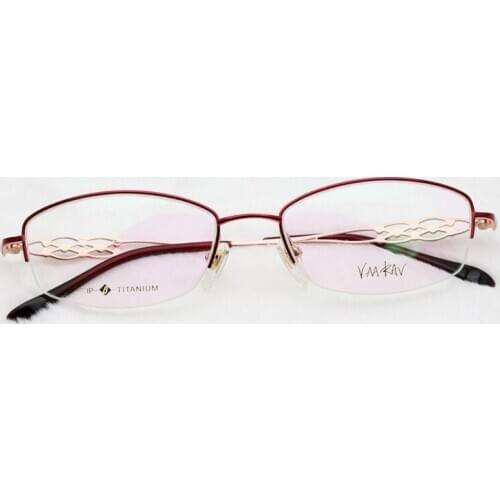 Iced Out Titanium Eye Glasses Frame Women Desinger Stylish Optical Half-Rim Diamond Spectacles Computer Protect Lady Accessories