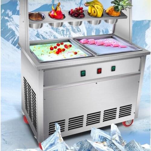 Full Stainless steel Fried ice cream roll machine ice pan Fry flat ice cream maker yoghourt fried ice cream machine