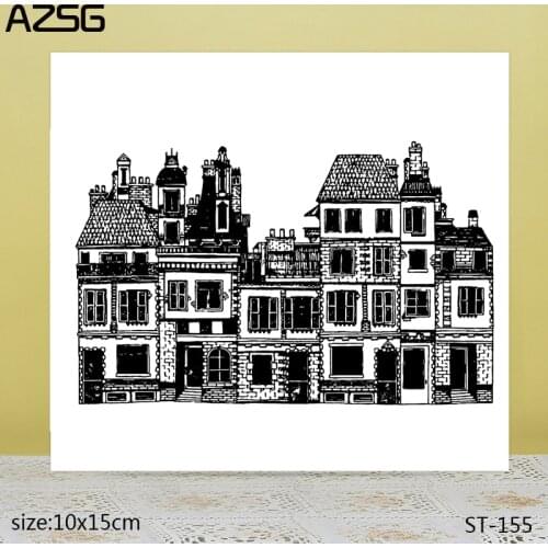 AZSG Castle Building Villa Clear Stamps/Seals For DIY Scrapbooking/Card Making/Album Decorative Silicone Stamp Crafts