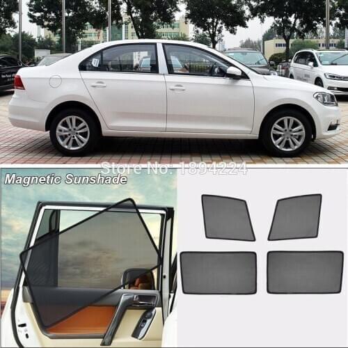 Car Full Side Windows Magnetic Sun Shade UV Protection Ray Blocking Mesh Visor For Volkswagen Santana