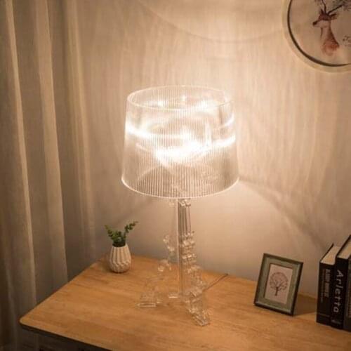 Modern minimalist bedside lamp LED table lamp bedroom living room table lamp study room crystal decorative art transparent acryl