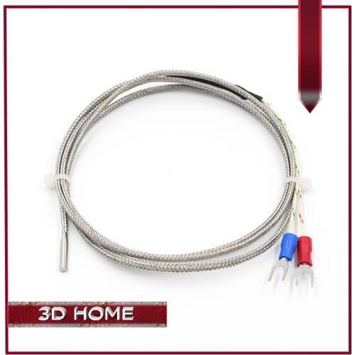 10pcs/lot 1m K Type 3mm Heating end Thermocouple High Temperature Sensor 0-600 Degree for 3D printer