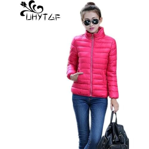 UHYTGF Winter Jacket Women Fashion Thick Female Jacket Down cotton clothing Coat Women Parka Warm Plus Size Overcoat Jacket X435