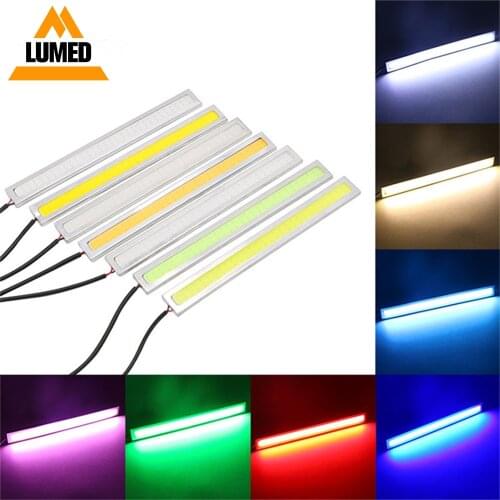 1pcs Car Light LED DRL 14cm 17cm COB Daytime Running Lamp Strip Bar Aluminum Stripes Panel Car Working Lights 12V