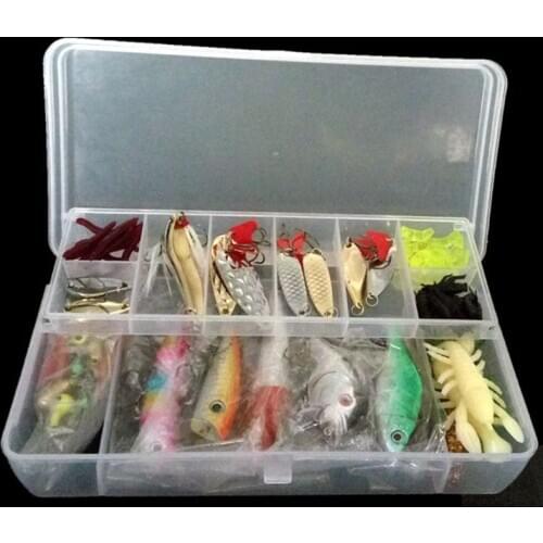 108 Pcs Bionic Fake Fishing Lure Set Soft Plastic Lure Hard High-carbon Steel Jig Hook for Trout Bass Salmon with Box