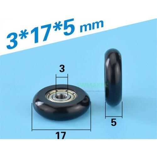 3*17*5mm R type plastic pulley, roller cam, arc ball, bread glue, POM/ nylon, small wheel, bearing wheel , color blue