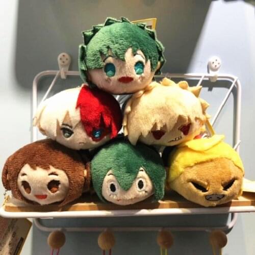 3 Designs Anime My Hero Academia Plush Doll Izuku Katsuki Shoto Figure Pendant Keychain 9CM Stuffed Doll Toy Gifts