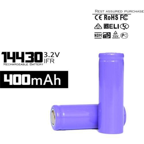 4pcs/lot CE/ROHS 14430 3.2v 400mah Lifepo4 Batteries for Electric Accesssories Flashlight Power Bnak Laser Pen