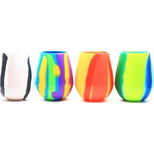 4PCS New Camouflage Silicone Wine Glass Amazon Explosion Beer Mug Collapsible Silicone Cup Silicone Wine Glasses