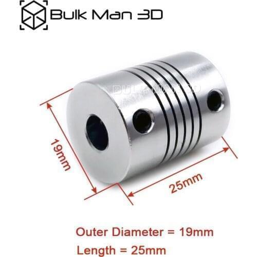 5pcs/lot D19L25 Aluminum Flexible Coupling CNC Motor Jaw Shaft Coupler for Stepper Motor Coupler Shaft Couplings 3D Printer