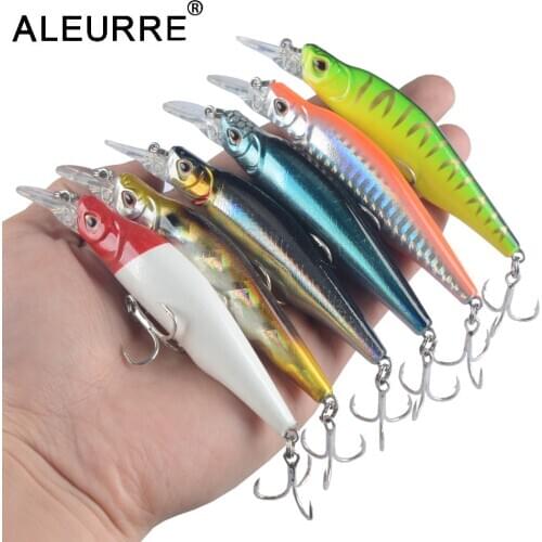 ALEURRE New 95MM 12G Heavy Weight Minnow 75MM 9G Fishing Lure Sinking Jerkbaits Hard Wobbler BKK Hook Artificial Bait Tackle