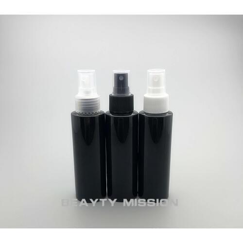 BEAUTY MISSION 100ml 48 pcs/lot empty make up spray pump plastic black bottle 100cc perfume cosmetic PET bottle container