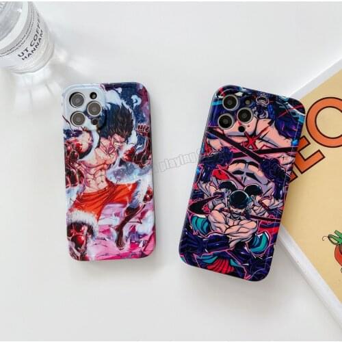One Piece Luffy Mobile Phone Case Cartoon All-inclusive Border Anti-fall Mobile Phone Back Cover for IPhone 11pro max 12 pro max