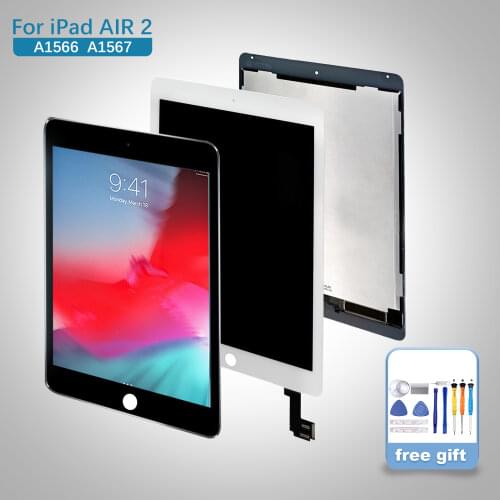 Air2 a1567 a1566 lcd touch screen digitizer Adhesive complete assembly replacement For apple ipad air 2 lcd display