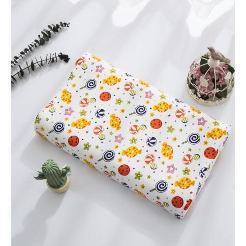 Cotton Baby Pillow Case 2 Pieces Cartoon Kids Pillowcase Comfortable Child Latex Pillow Protector Cover Zipper 27*44cm/30*50cm