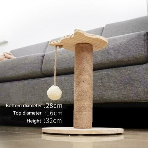 Solid Wood Cat Toys Cat Scratching Posts Cat Jumping Platform Cat Sisal Toys Cat Climbing Frame Pet Supplies