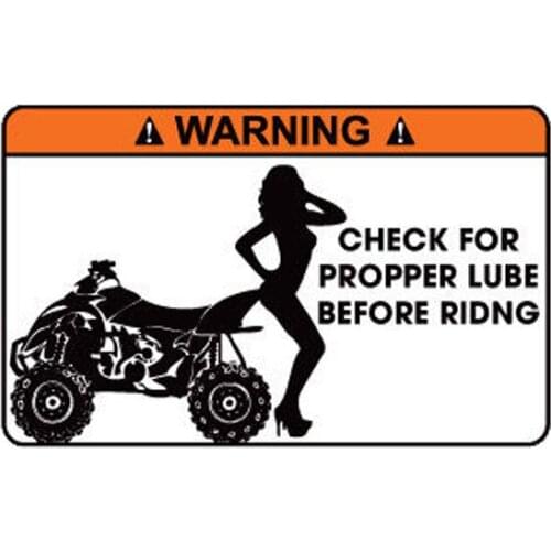 Interesting CHECK FOR PROPPER LUBE BEFORE RIDNG Car Sticker Accessories KK Vinyl PVC 14cm*8cm Motorcycle Laptop Decal