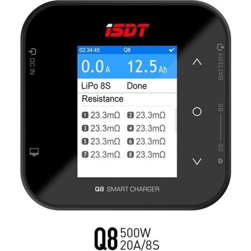 ISDT Q8 BattGo 500W 20A High Power Battery Balance Charger for 1-8S Lipo Battery RC FPV Drone