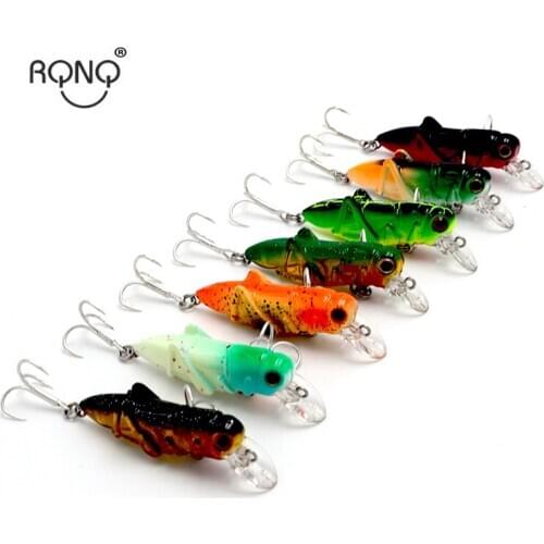 RQNQ 1Pcs Artificial Cicida Baits 4.4G 6.3CM Grasshopper Lure Insect Lure Bugs Fishing Tackle Flying Wobbler for Bass Carp Trout