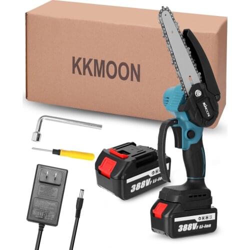 KKmoon 21V 6inch Portable Electric Pruning-Saw Small Wood Spliting Chainsaw Brush Motor Woodworking Tool for Garden Orchard