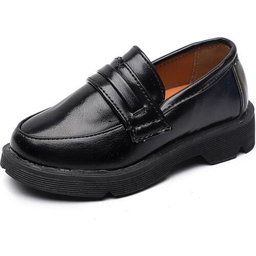 New Boys Leather Shoes British Style School Performance Kids Wedding Party Shoes White Black Casual Children Moccasins Shoes