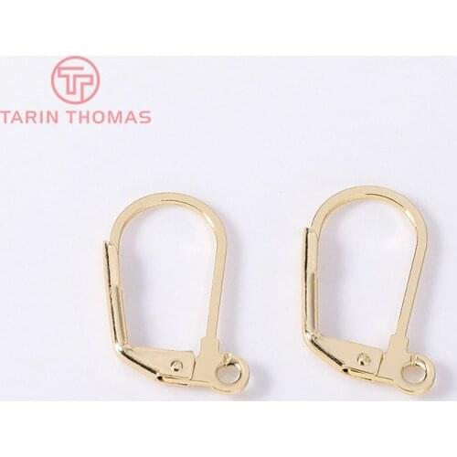 10PCS 10x17MM 24K Gold Color Plated Brass Earrings Clip Diy Jewelry Discoveries Earrings Accessories Wholesale