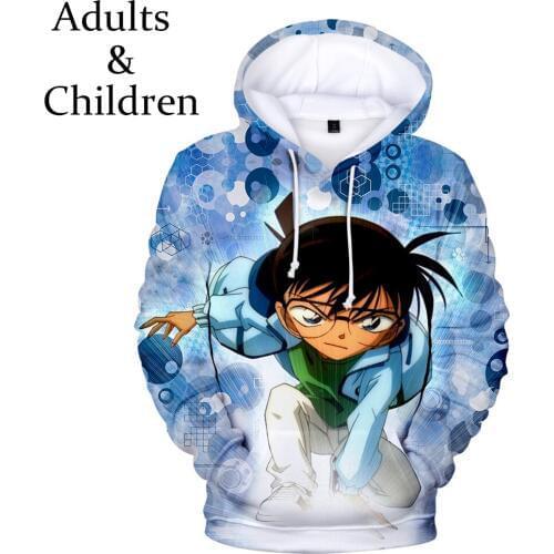 Fashion prined 3D Detective Conan Hoodies Men Women New Animation Boys Girls Sweatshirt pullovers 3D Detective Conan Kids Hoodie