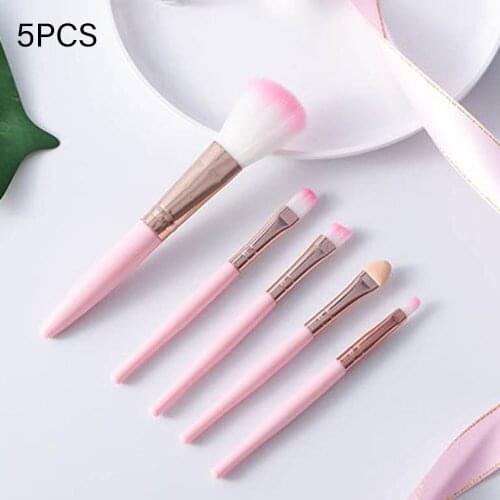 5pcs Women Professional Makeup Brush Set Rendering Universal Powder Blending Mini Portable Home Travel Cosmetic Tools Gift