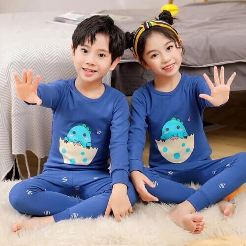 New Autumn Pajamas For Girls Boys Clothes Cute Unicorn Long Sleeve Pyjamas Kids Pijama Infantil Childrens Homewear Clothes Suit