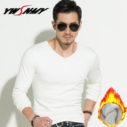 New Winter thermal underwear men plus size Long john shirts thick plus velvet man V-neck tops lingerie tights male sleepwear