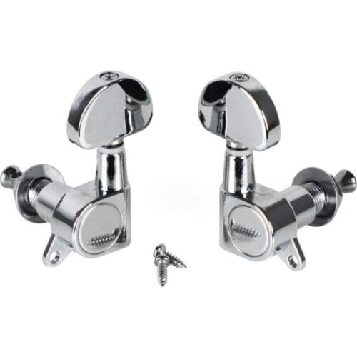 NEW 2PCS 1L1R Closed Guitar Machine Heads Tuning Pegs Chrome-Big Button