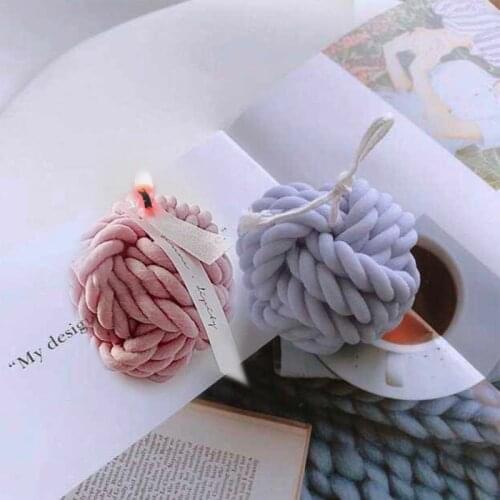 New 3d Silicone Woolen Candle Molds Korean Candle Mold Woolen Ball Design Handmade Soy Candles Making Aroma Wax Soap Molds