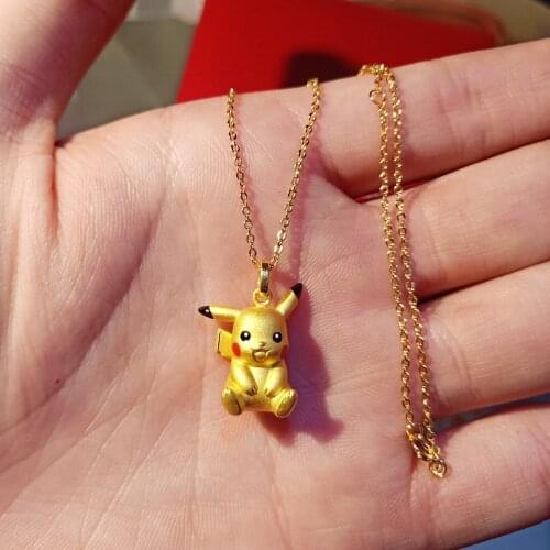 New Pikachu Pendant Female Fashion Student Clavicle Chain Anime Cartoon Necklace for Girlfriend Gift Jewelry Wholesale