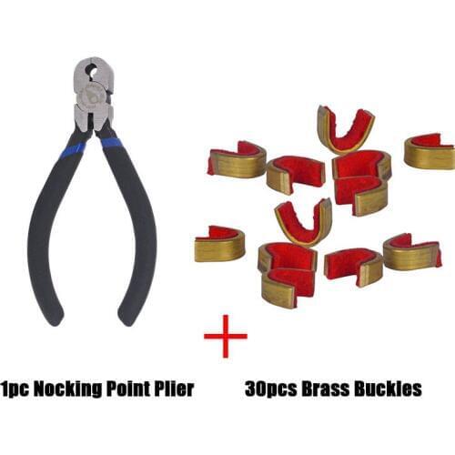 Hunting Compound Bow Install Arrow Strings Brass Buckles + Archery Plier Bow String D Loop Release Nocking Point Pliers