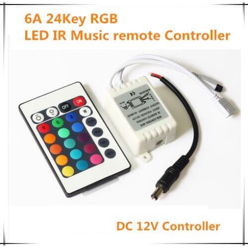 DHL Wholesale 200PCS 12V 24 Key IR Remote Controller For RGB 5050 LED Light Strip