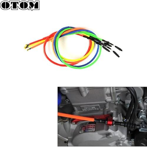 OTOM Motorcycle Clutch Cable Wire Hydraulic Reinforce Brake Line 1120mm For ZONGSHEN NC250 NC450 Bosuer KAYO Apollo Street Bikes