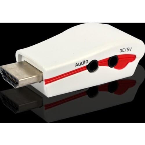 HD 3.5mm Plug HDMI-compatible Male to VGA Female Adapter Conversion Connector for Tablet Laptop HDTV DVD audio USB Power Cable