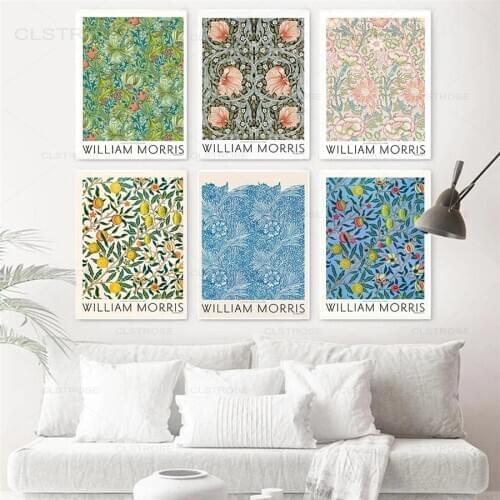 William Morris Canvas Print Retro Flowers and Fruit Painting Nordic Poster Home Decoraion Living Room Art Wall Picures