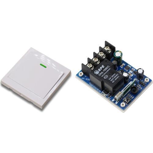 DC 12-48V Ceiling Lamp Ceiling Lights LED Bulb Wireless Remote Control Switch 1CH Relay Receiver + 86 Wall Pannel Transmitter