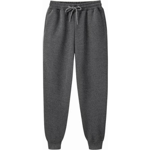 2021 Casual Solid Men Pants Sports Cotton Gray Men Joggers Loose Sweatpants Plus Size Black Trouser Streetwear