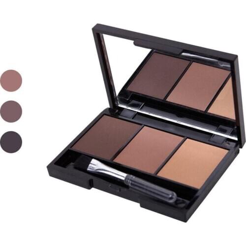 3 Color Eyebrow Powder Palette Cosmetic Eye Brow Enhancer Professional Waterproof Makeup Eye Shadow With Brush Mirror Box