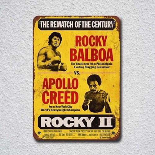 Rocky Balboa Vs. Apollo Creed, aspecto Vintage, decoración de pared, 1979