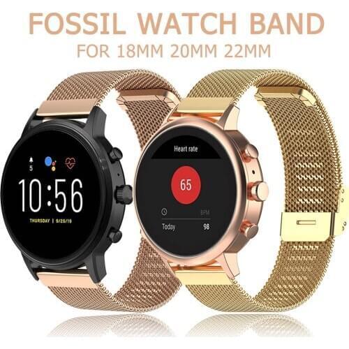 Milanese Loop Band For Fossil Gen 5 Carlyle Replacement Strap For Womens Charter HR Bracelet Stainless Steel Adjustable Belt