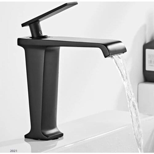 Bathroom Basin Faucet Gold Bathroom Faucet Sink Faucet Single Hole Black Faucet Basin Taps Deck Mounted Wash Hot Cold Mixer Tap