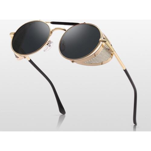 2019 Steampunk Sunglasses Women Men Metal Retro Goggles Round Glasses steam punk style Vintage Fashion Eyewear gafas de sol