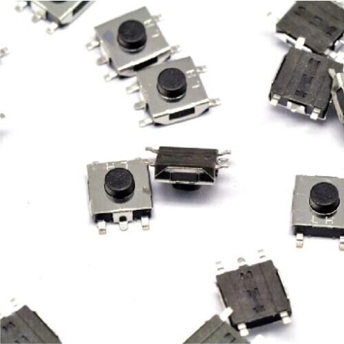 100pcs 6*6*3.4mm The patch 5pin Tactile Push Button Switch Black button Waterproof copper head cooker switch
