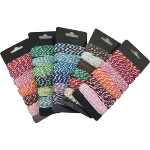 4Ply Thin Mixed Double Color Baker Twine Cotton Rope For DIY Gift Wedding Birthday Party Packing Scrapbooking AA8517