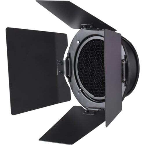 96mm Universal Mount Metal Bardoor Barn Door Barndoor with Honeycomb Grid 4pcs Color Gel Filters for Neewer Godox Studio Light