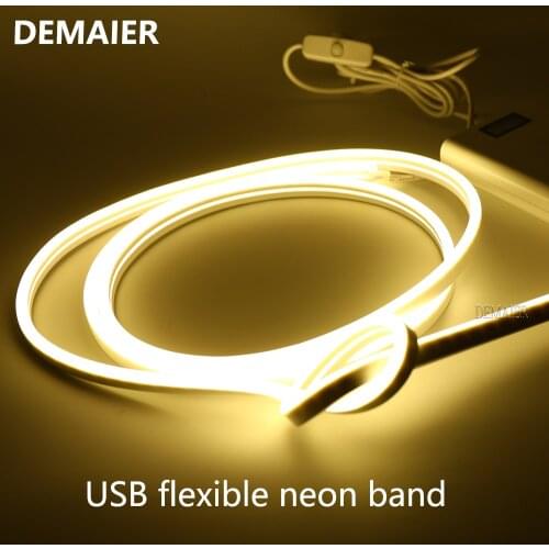 USB flexible neon lamp seil rohr For Home decoration DIY shape Color rainbow 5V WS2812B Smart 5050 RGB Neon led strip light app
